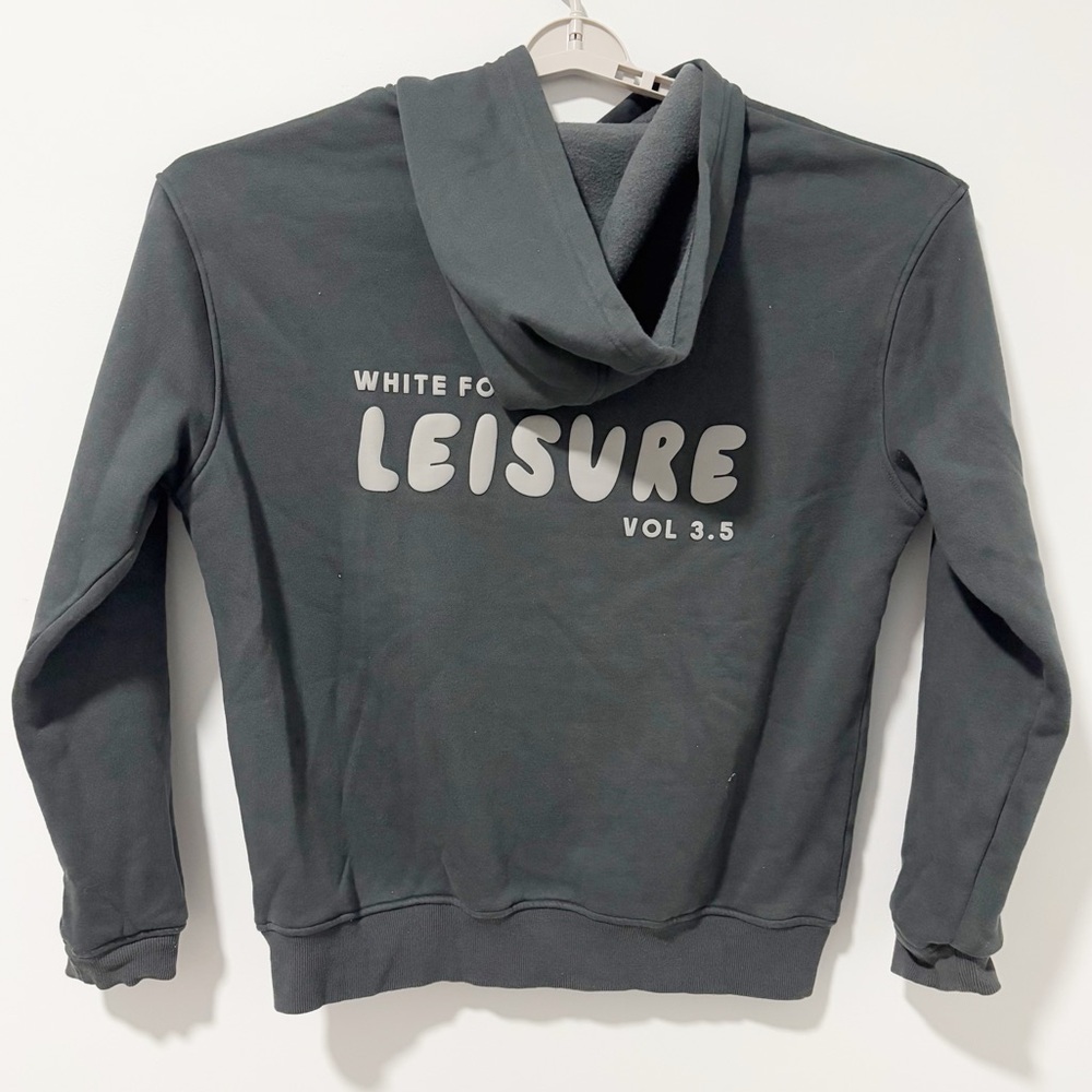 White Fox Boutique Leisure Hoodie Womens Sz L/XL Dark Gray Oversized Sweatshirt - Picture 4 of 8